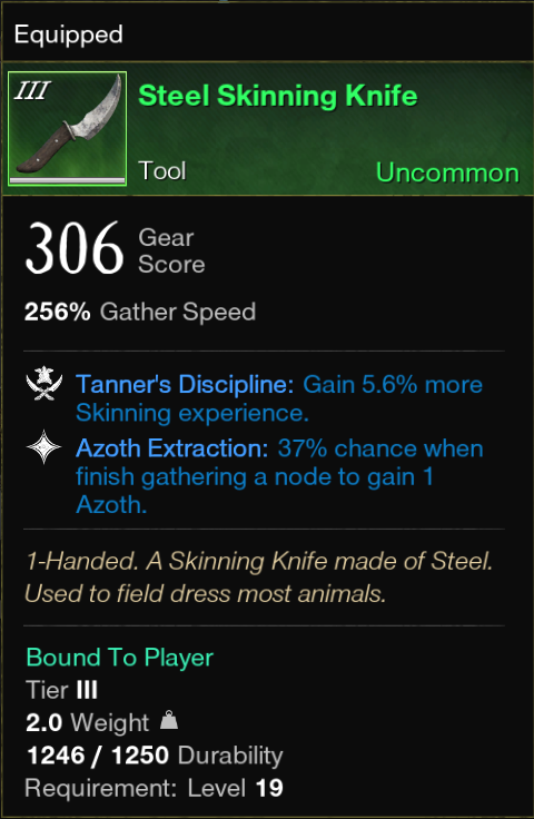 New World Azoth Skinning Knife