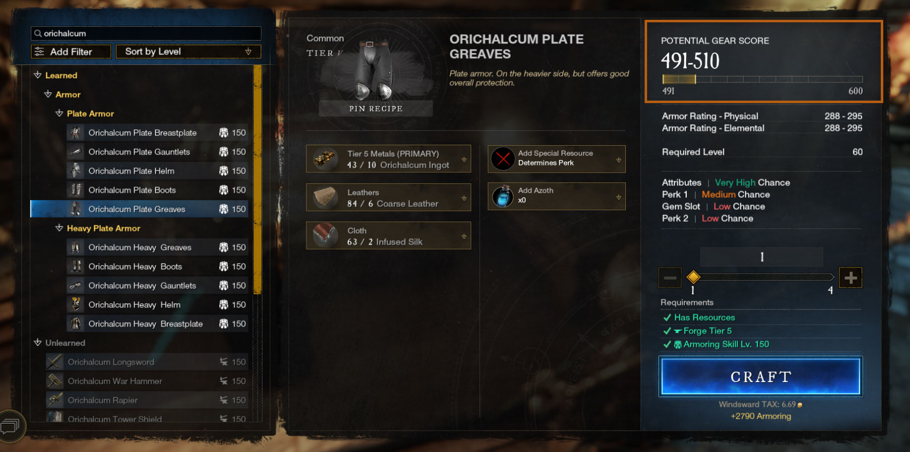 New World Potential Gear Score
