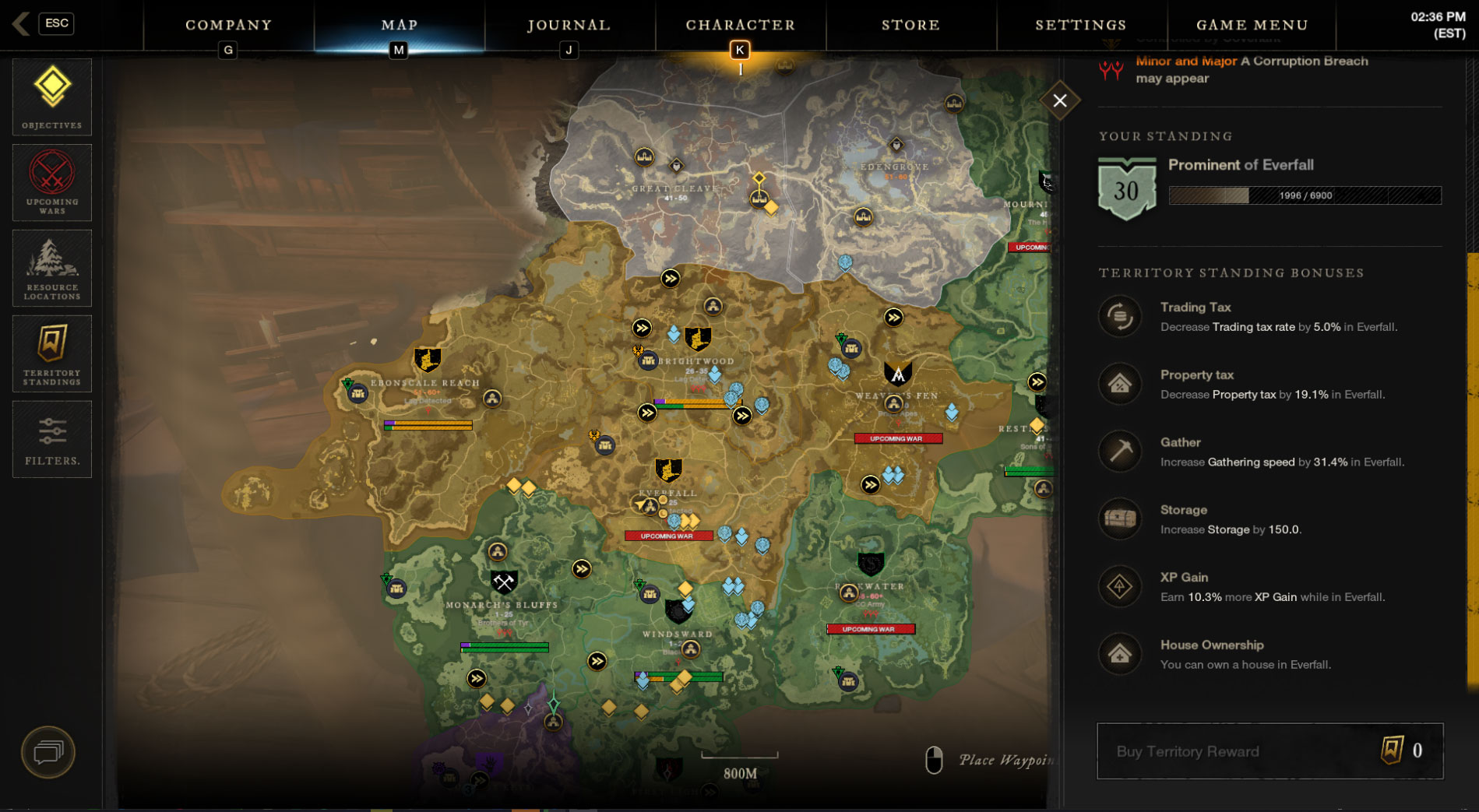 New World Harvesting Guide - Territory Standing