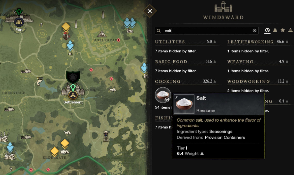 Where to find Salt in New World