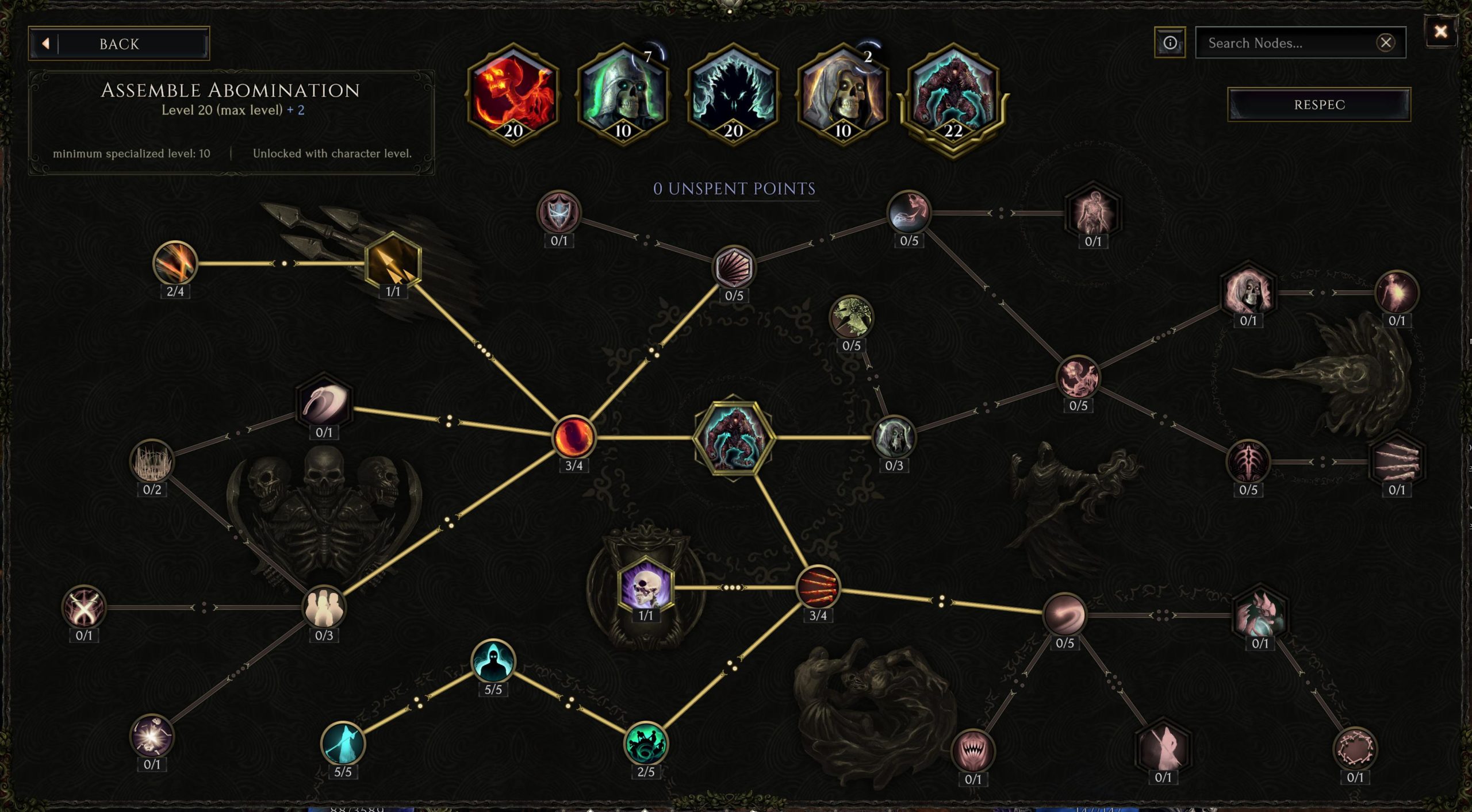 Last Epoch Necromancer build: Permanent Rampaging Abomination - Assemble Abomination skill