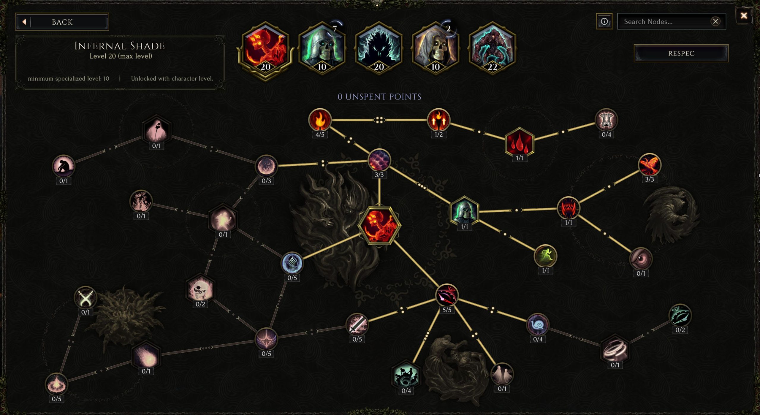 Last Epoch Necromancer build: Permanent Rampaging Abomination - Infernal Shade skill