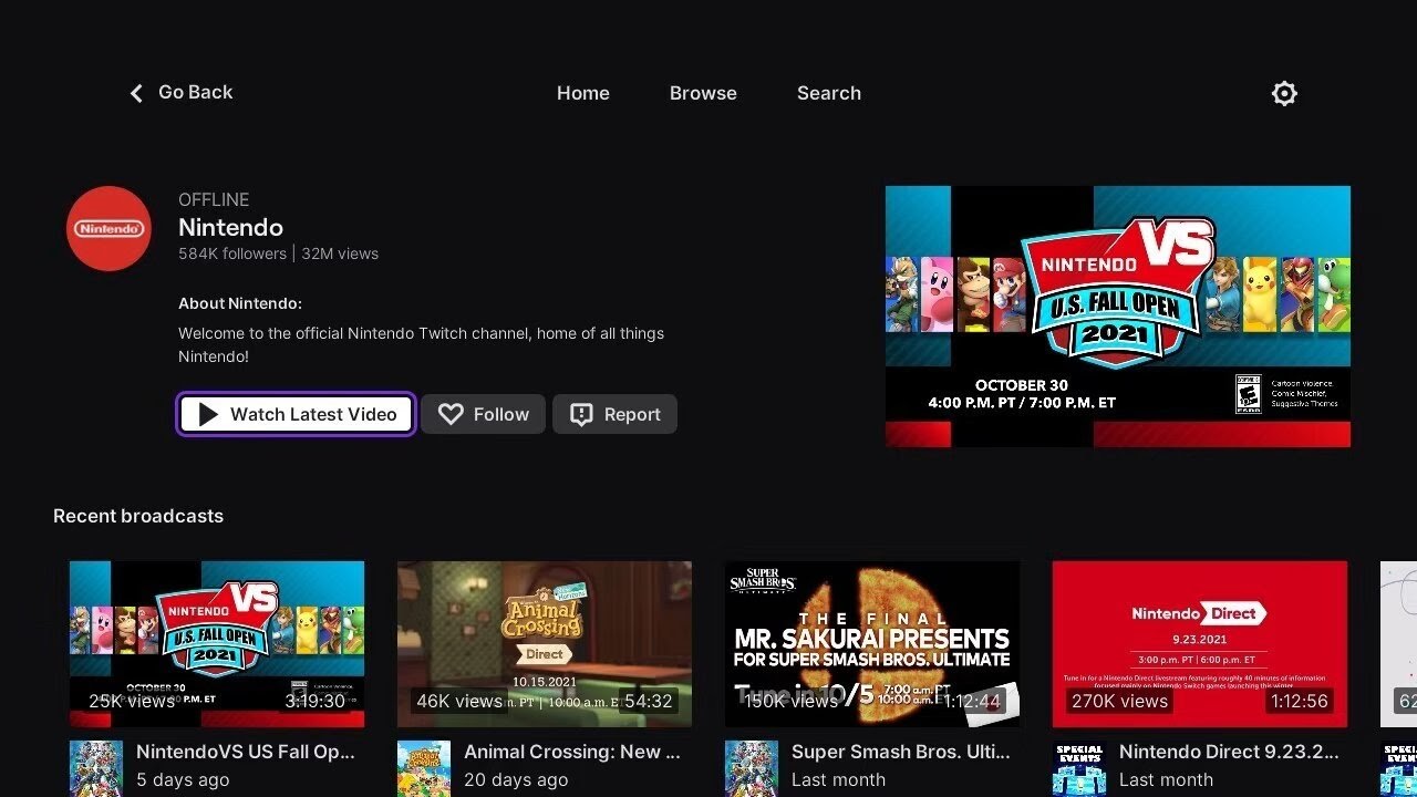 Twitch Switch Nintendo eShop