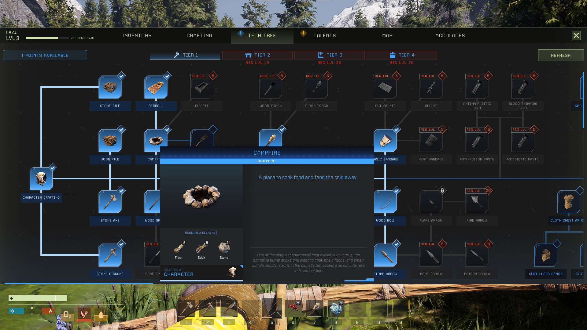 Icarus Tech Tree Campfire
