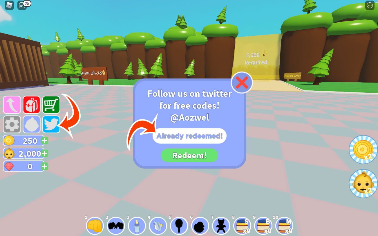 baby simulator codes redeem