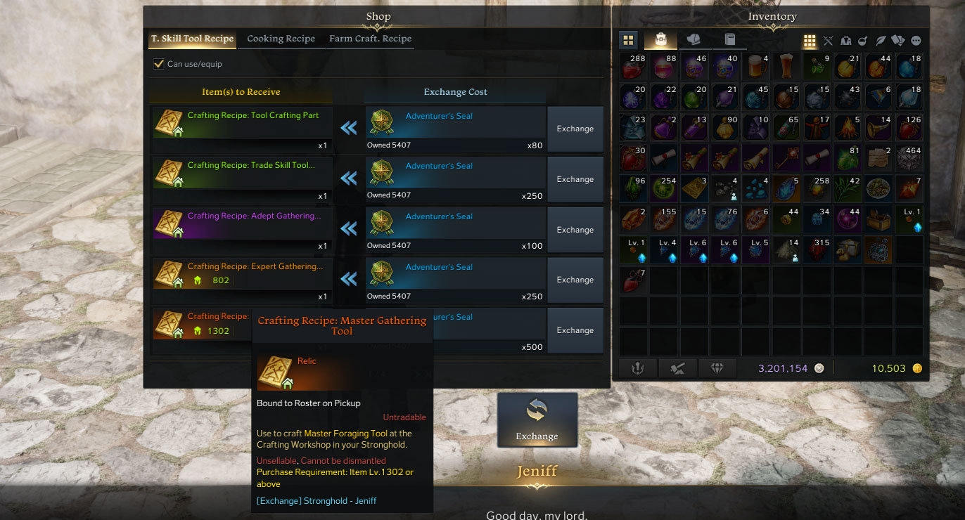 How to Craft Epic and Legendary Tools in Lost Ark