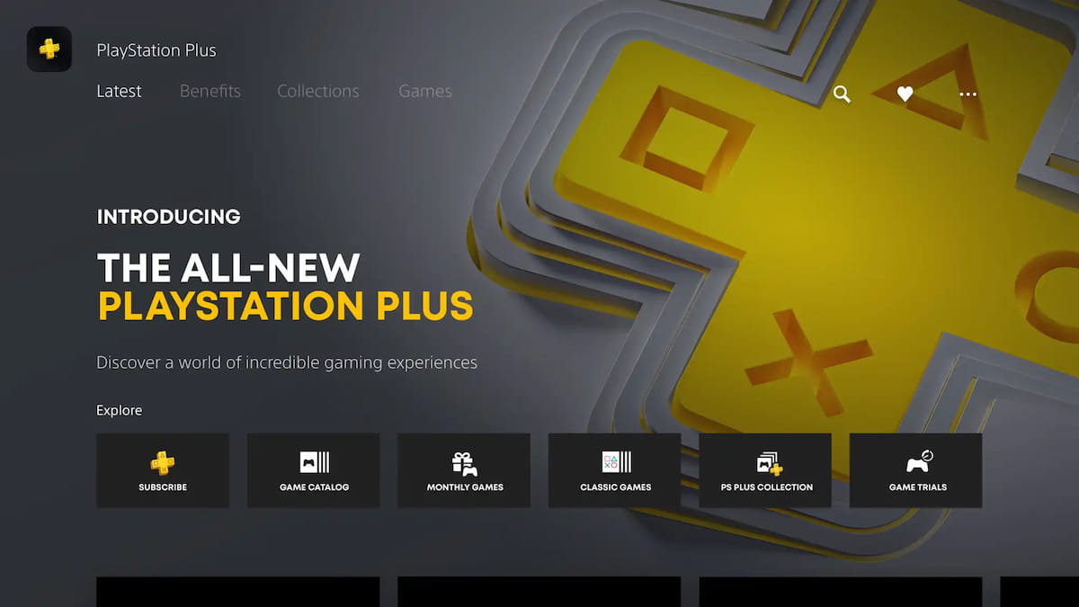 PlayStation Plus Menu