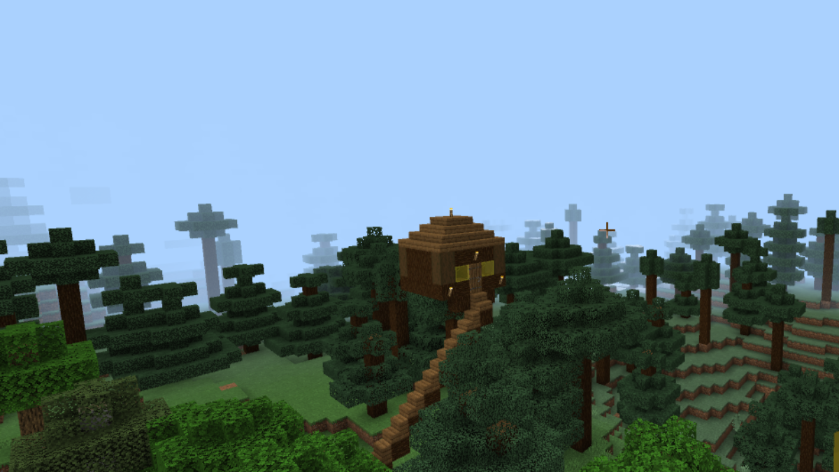 Idées et conceptions de cabanes dans les arbres Minecraft Cabane en épicéa Minecraft