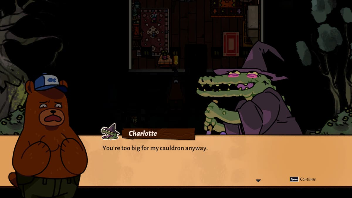 Charlotte the Alligator Witch in Bear and Breakfast