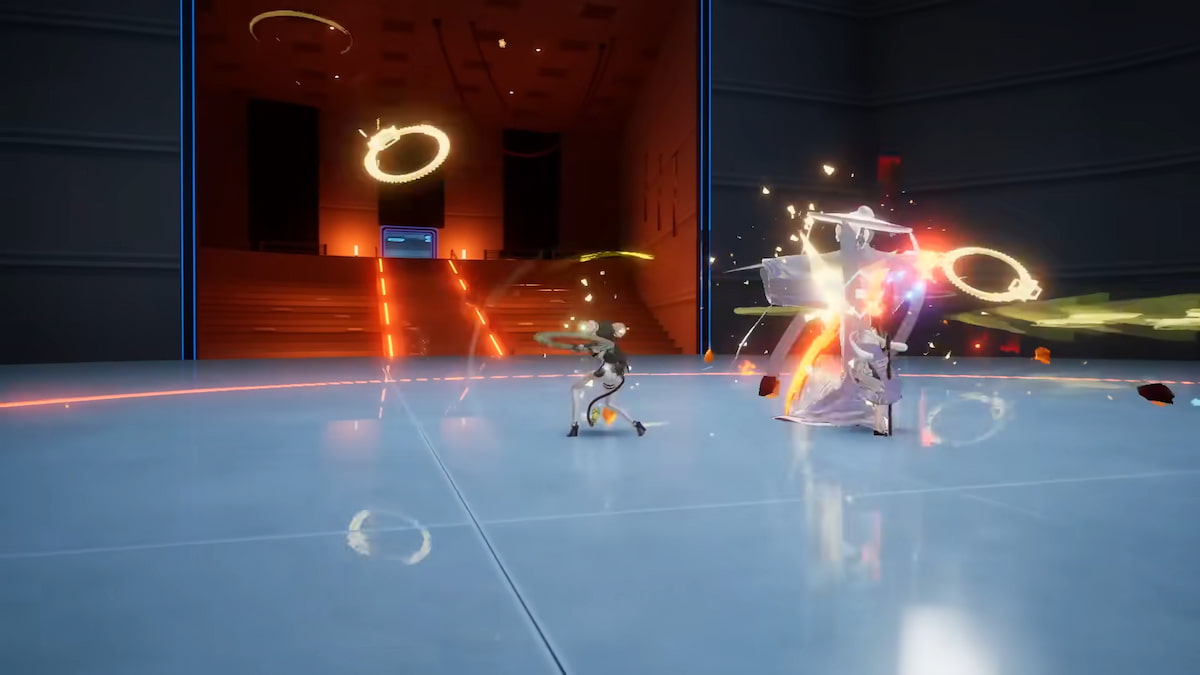 Character using agility against Puppet Singer to defeat him
