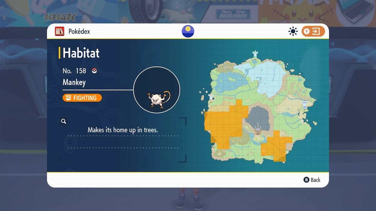 Mankey habitat map pokemon scarlet and violet
