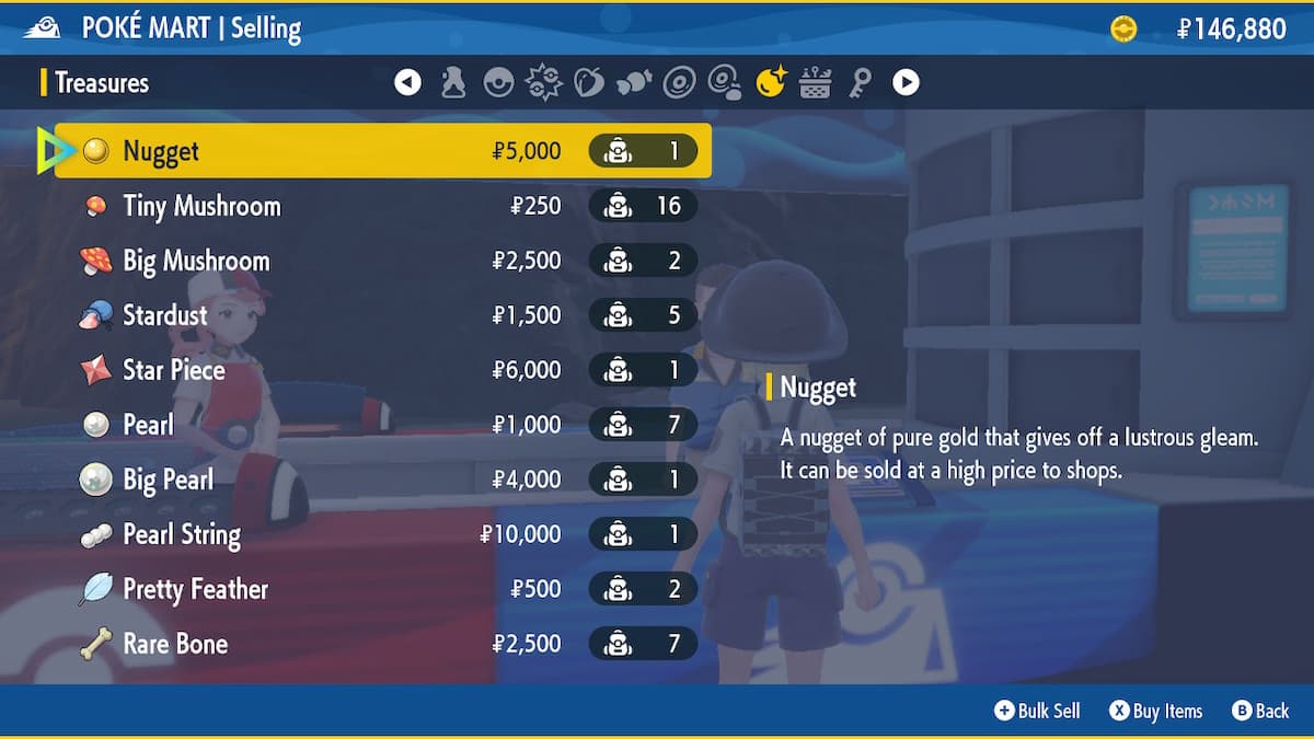 Selling Treasures in Pokemon Scarlet and Violet