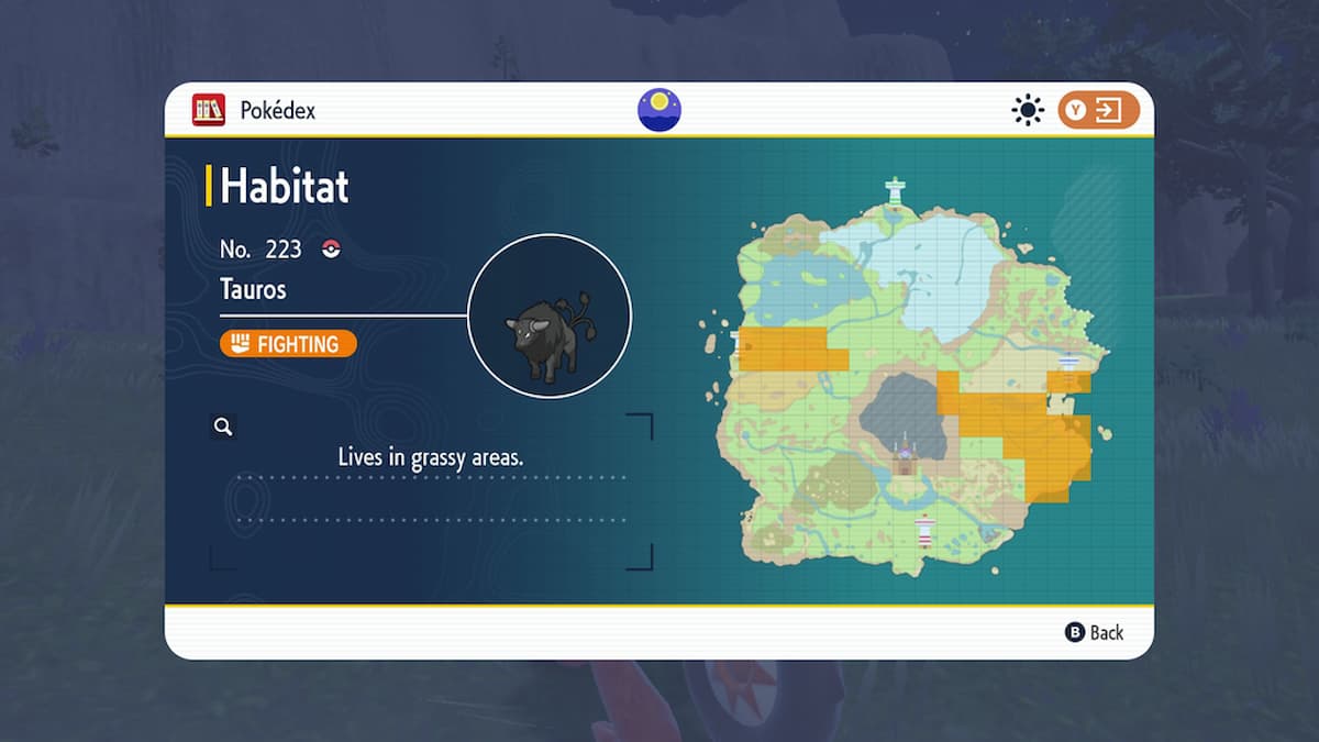 Tauros Habitat in Pokemon Scarelt and VIolet