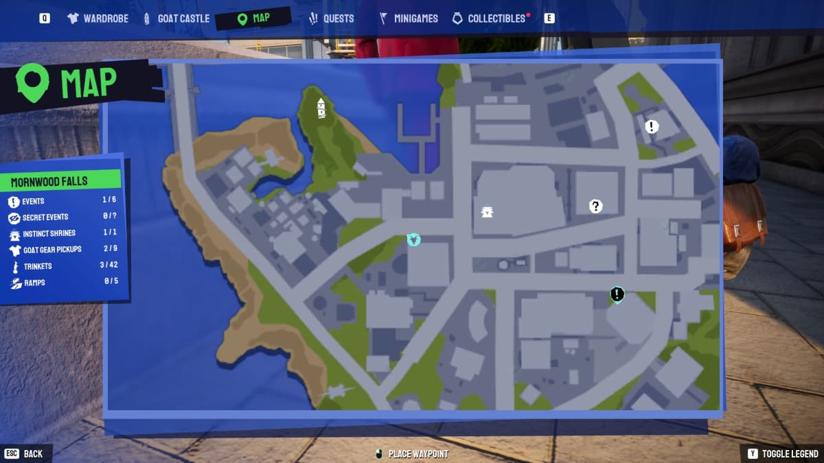 Tinker Bell location on the map.