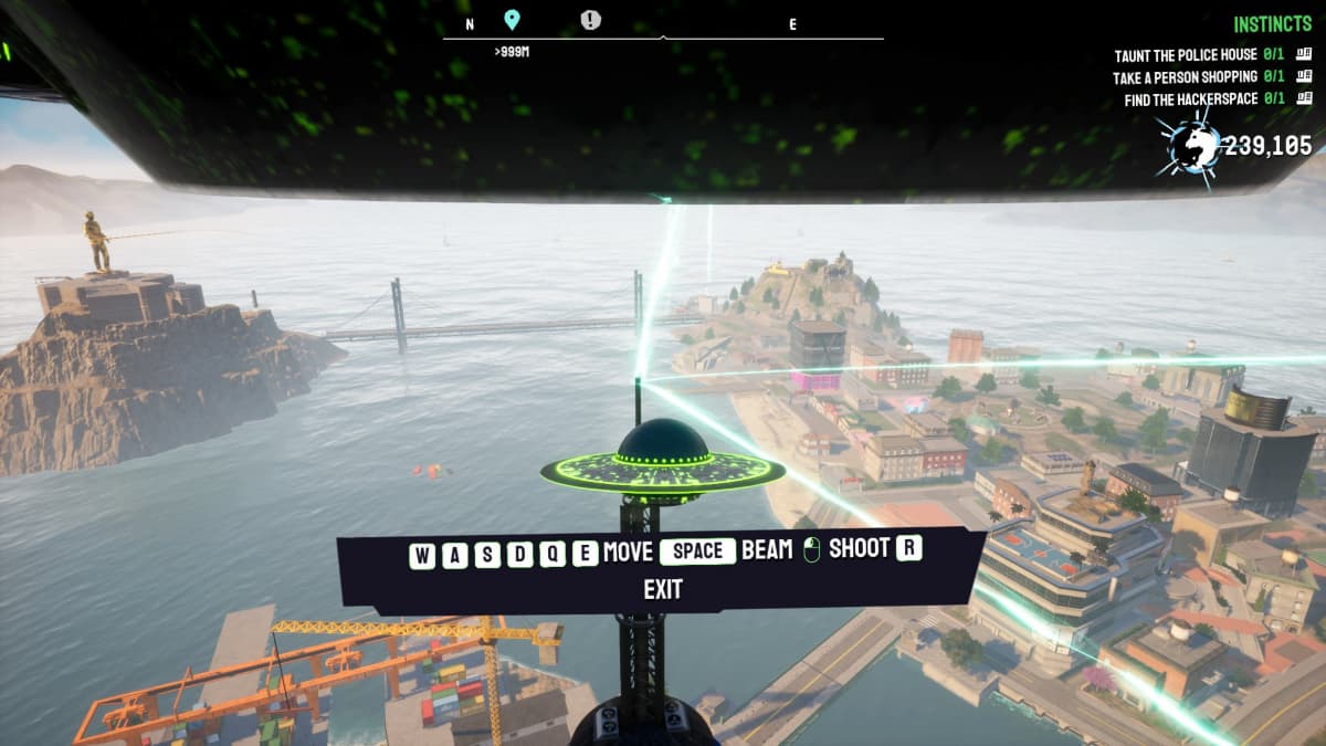 Goat in a UFO in Goat Simulator 3