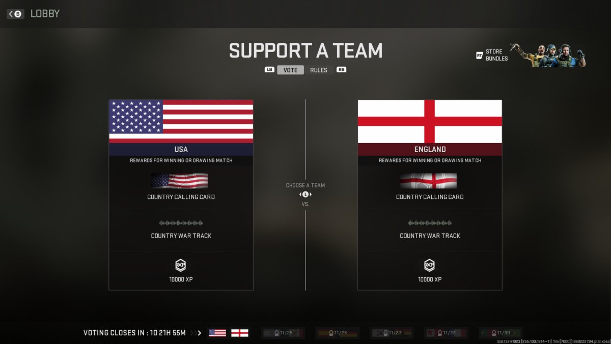 FC Event Team Choose Screen