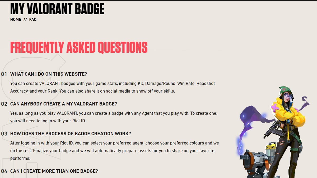 Mon badge VALORANT expliqué Page FAQ de mon badge VALORANT.