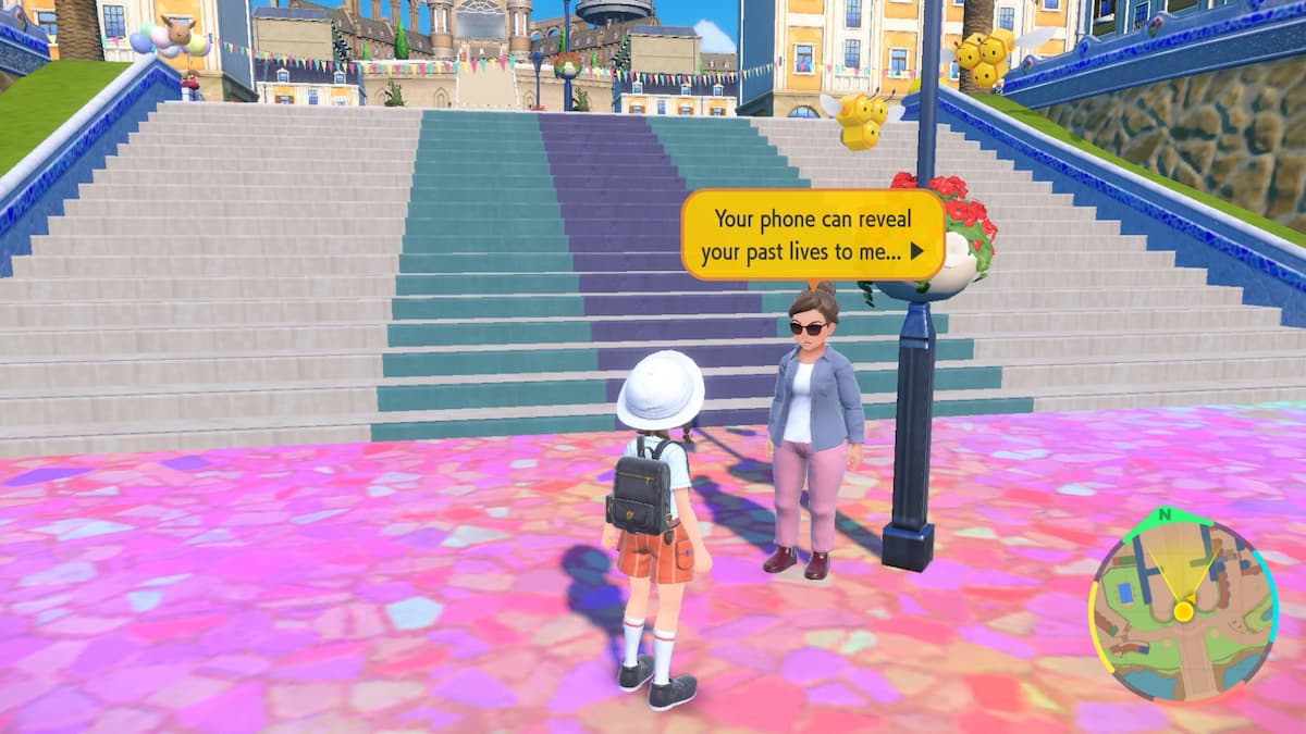 senhora do telefone violeta escarlate pokémon