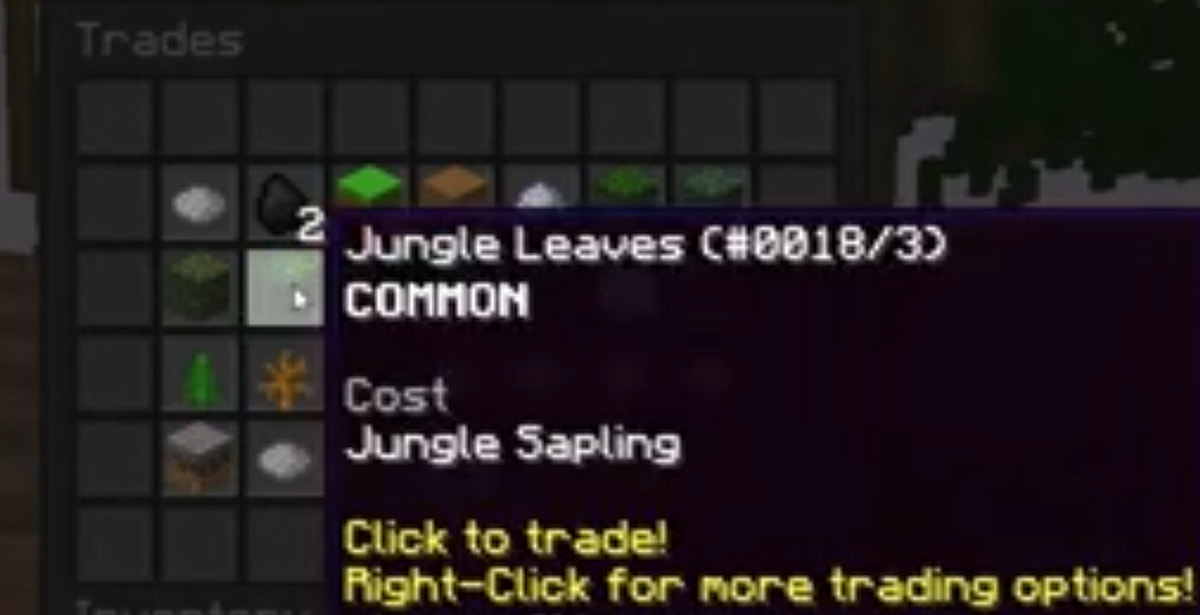 vine trade in minecraft